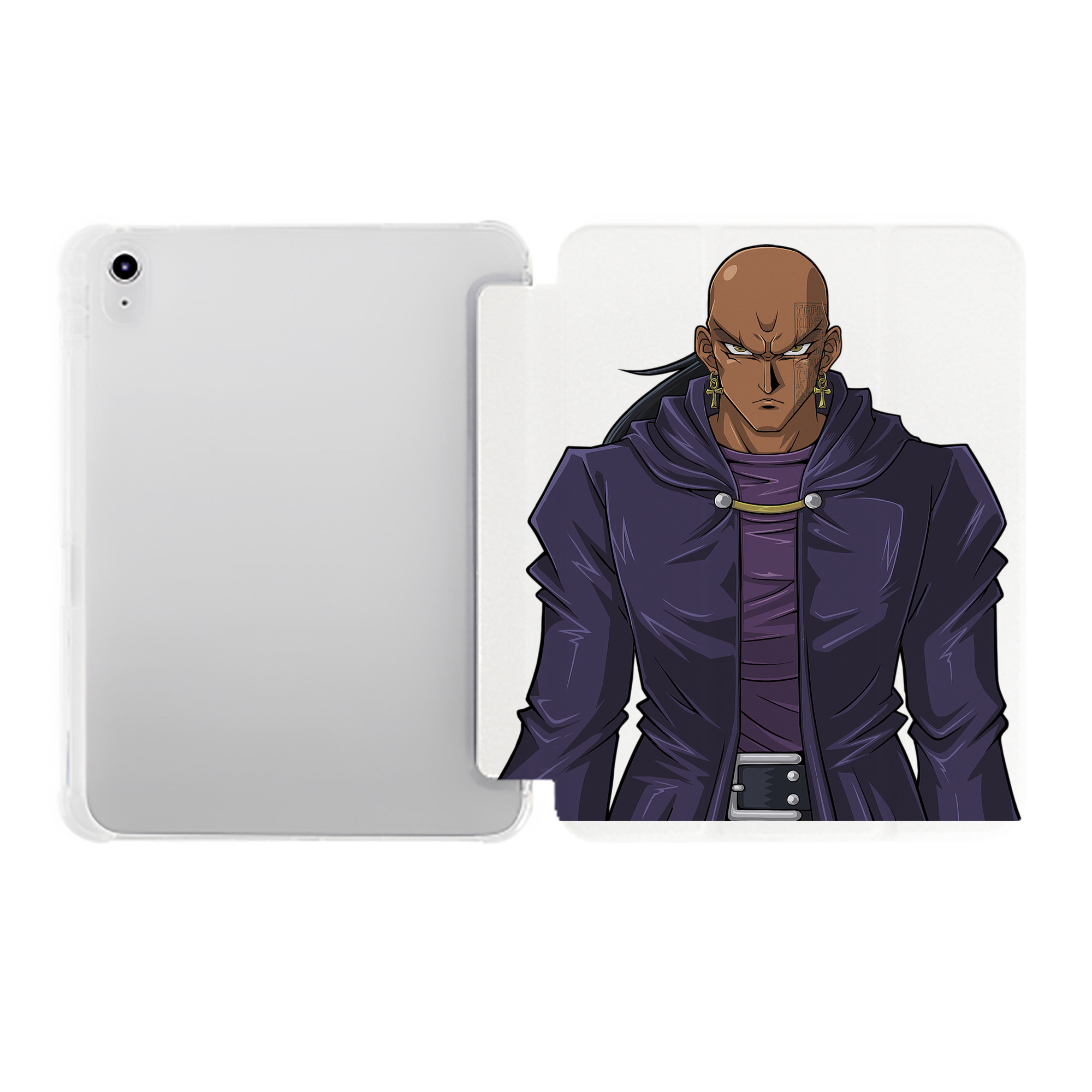 （画像用） 遊☆戯☆王 Yu-Gi-Oh! IPad ケース ペン収納付き 三つ折りスタンド PUレザー×シリコン 対応機種9.5/10.5/10.9インチ